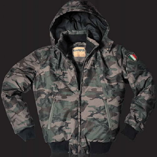 Bomber imbottito antivento impermeabile con scudetto italia Woodland S